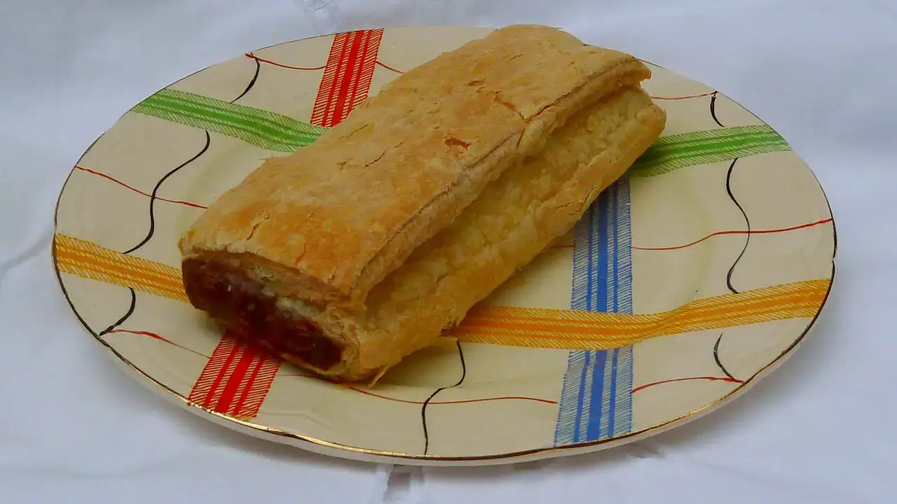 Sausage roll on a plate